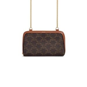 New Celine Cuir Triomphe Chain Clutch Bag